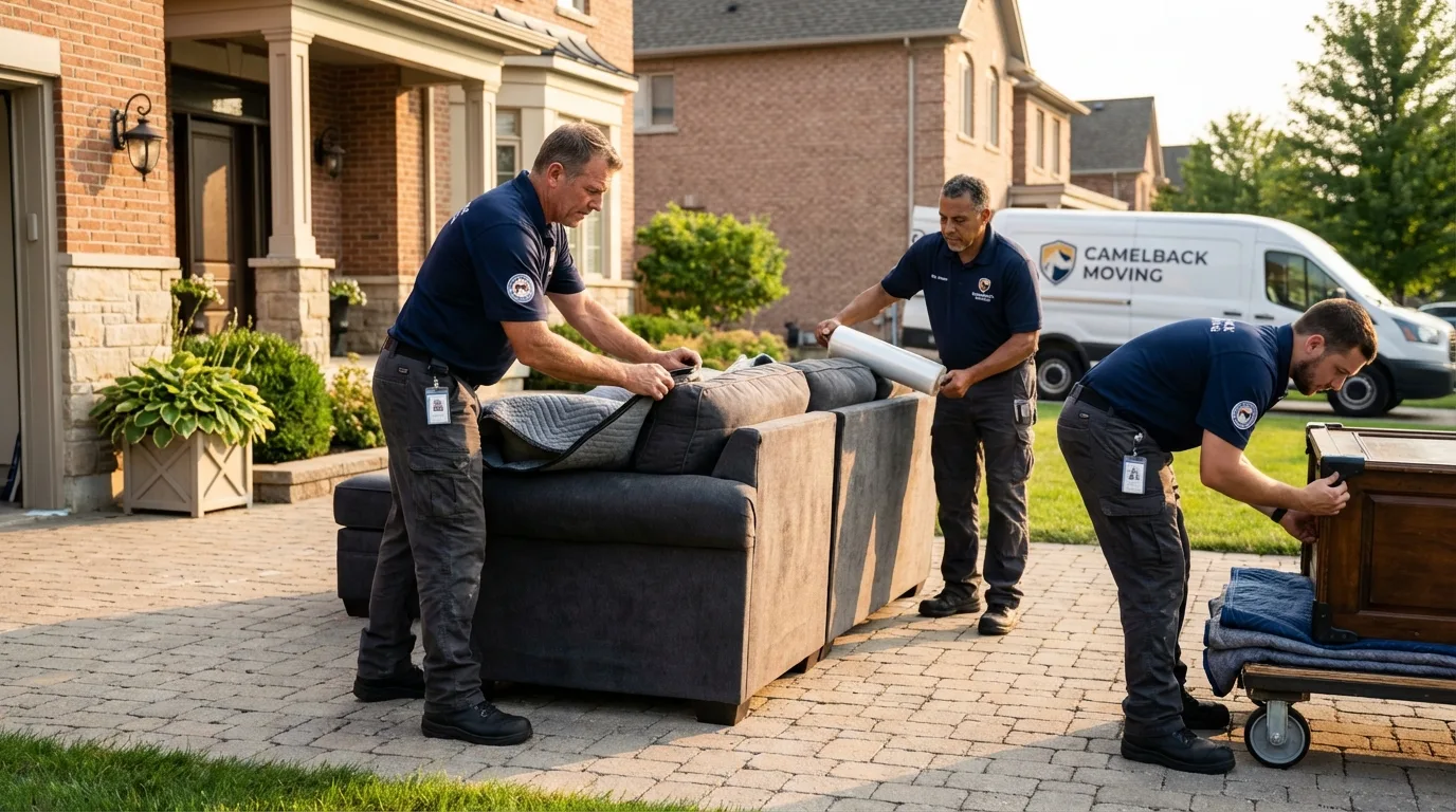 Large estate moving crew wrapping furniture in Wellton, AZ
